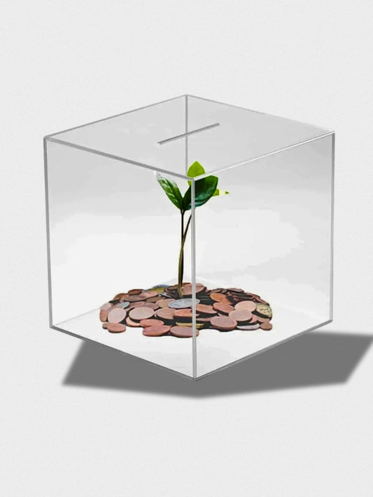 Tirelire Le Cube Transparent